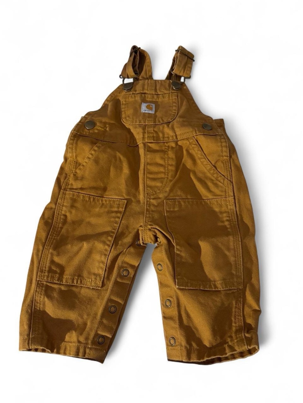 Carhartt Kids Mustard Brown Duck Canvas Overalls 3M